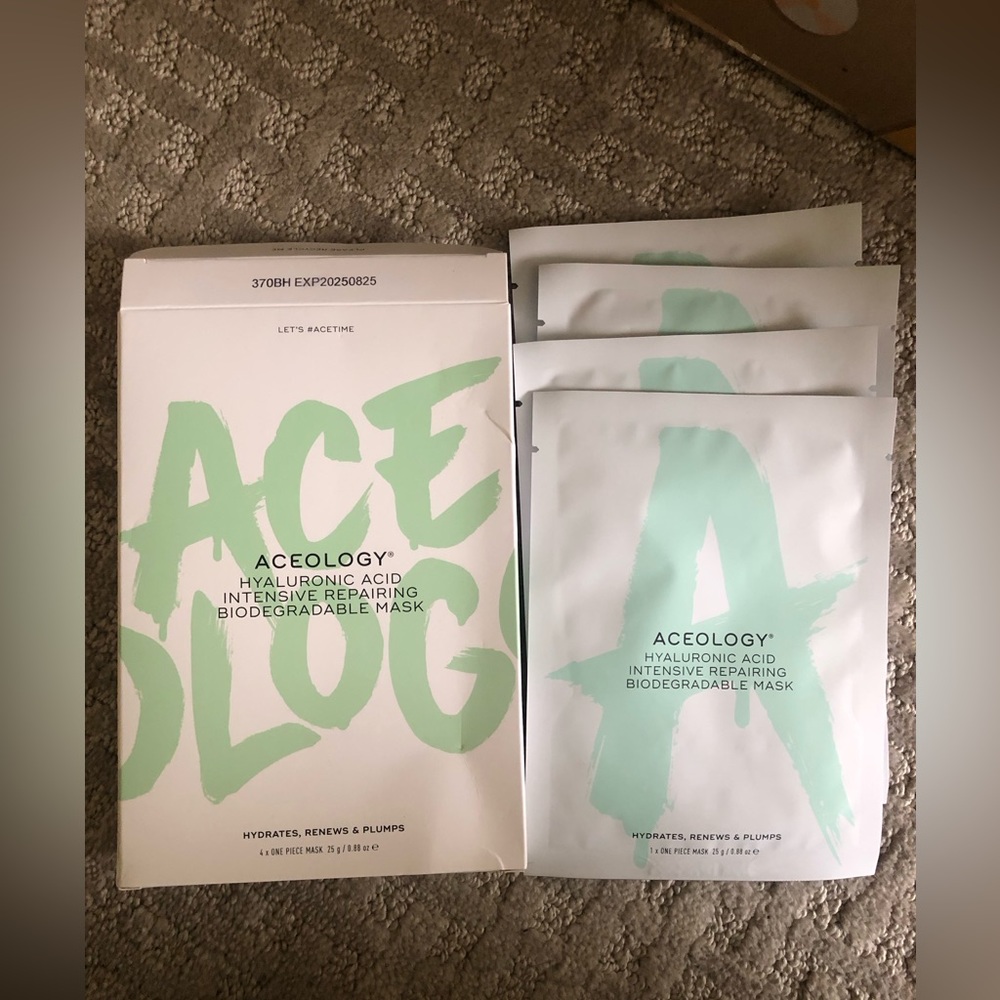 Aceology Hyaluronic Acid Intensive Repairing Biodegradable Mask Set 4 Sheet Mask